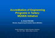 Accreditation of Engineering Programs in Turkey: M