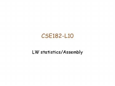 CSE182-L10