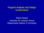 Program Analysis and Design Conformance