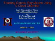 Tracking Cosmic Ray Muons Using a Cloud Chamber