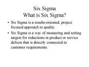 Six Sigma What is Six Sigma?