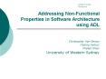 Addressing Non-Functional Properties in Software Architecture using ADL PowerPoint PPT Presentation