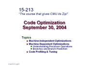 Code Optimization September 30, 2004