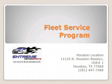 Fleet Service Program