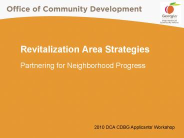 Revitalization Area Strategies