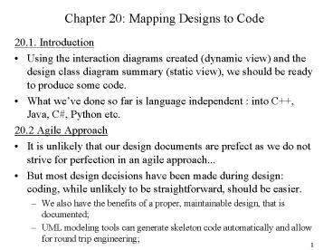 Chapter 20: Mapping Designs to Code presentation | free to view
