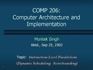 COMP 206: Computer Architecture and Implementation