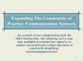 Expanding The Community of Practice Communication Network PowerPoint PPT Presentation