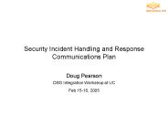 Security Incident Handling and Response Communications Plan