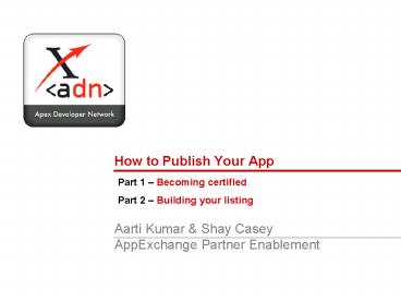 How to Publish Your App