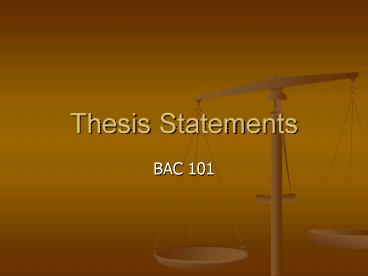 Thesis Statements