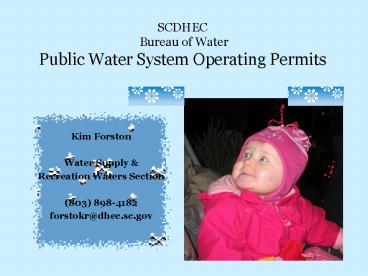 SCDHEC Bureau of Water Public Water System Operating Permits