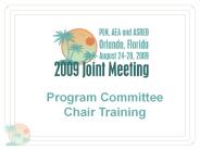 Program Committee Chair Training