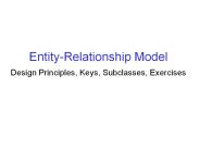 Entity-Relationship Model Design Principles, Keys, Subclasses, Exercises