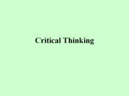 Critical Thinking