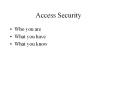 Access Security PowerPoint PPT Presentation