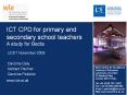 ICT CPD for primary and secondary school teachers A study for Becta PowerPoint PPT Presentation