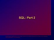 SQL: Part 2