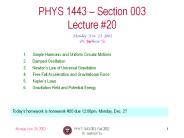PHYS 1443-003, Fall 2002