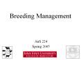 Breeding Management PowerPoint PPT Presentation