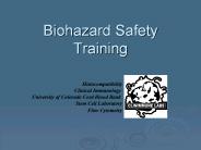 Biohazard Safety Training