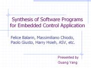 Synthesis of Software Programs for Embedded Control Application