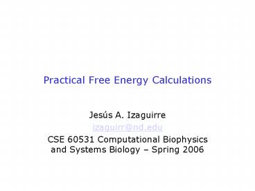 Practical Free Energy Calculations