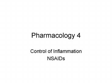 Pharmacology 4