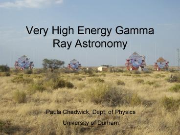 Very High Energy Gamma Ray Astronomy