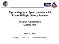 Alpha Magnetic Spectrometer 02 Phase II Flight Safety Review Mission Operations CERN TIM April 25, 2 PowerPoint PPT Presentation