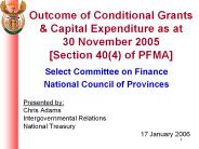 Outcome of Conditional Grants