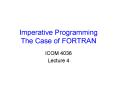 Imperative Programming The Case of FORTRAN PowerPoint PPT Presentation