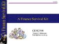 A Finance Survival Kit PowerPoint PPT Presentation