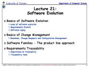Lecture 21: Software Evolution