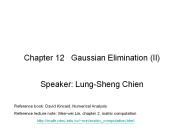 Chapter 12  Gaussian Elimination (II)