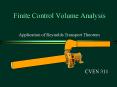 Finite Control Volume Analysis PowerPoint PPT Presentation