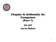 Chapter 4: Arithmetic for Computers Part 1