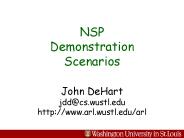 NSP Demonstration Scenarios