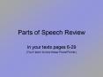 Parts of Speech Review PowerPoint PPT Presentation