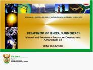 Mineral and Petroleum Resources Development Amendment Bill