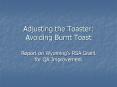 Adjusting the Toaster: Avoiding Burnt Toast PowerPoint PPT Presentation