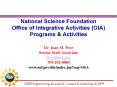 National Science Foundation Office of Integrative Activities (OIA) Programs PowerPoint PPT Presentation