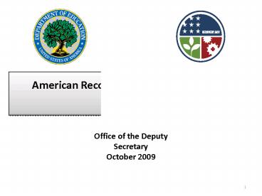 American Recovery and Reinvestment Act K12 Agenda