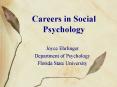 Careers in Social Psychology PowerPoint PPT Presentation