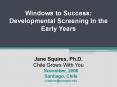 Windows to Success: Developmental Screening In the Early Years PowerPoint PPT Presentation