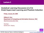 CIS 830 Advanced Topics in AI Lecture 5 of 45