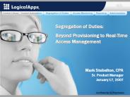 Segregation of Duties: