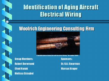 Identification of Aging Aircraft Electrical Wiring