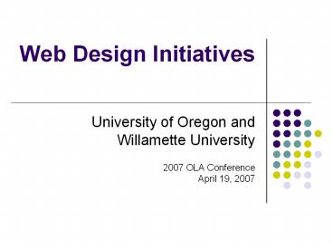 Web Design Initiatives