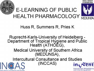 ELEARNING OF PUBLIC HEALTH PHARMACOLOGY